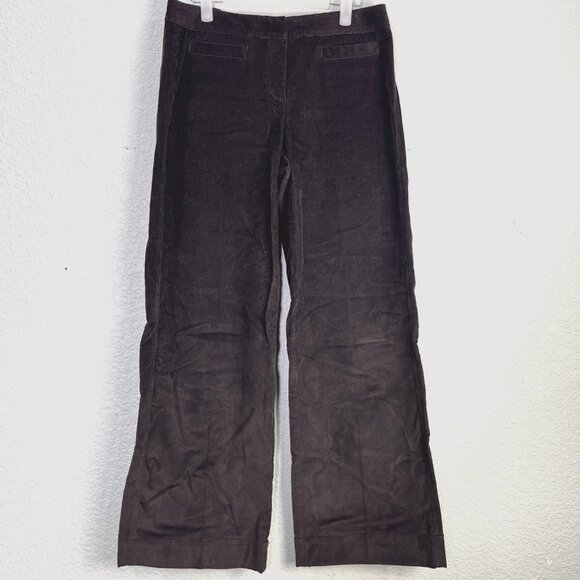 Express Stretch Y2K Dress Pants Womens Size 7/8 Brown Corduroy Wide Leg Career - Picture 1 of 7